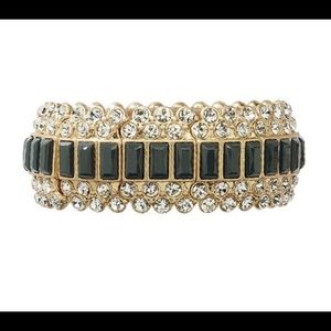 🎄 Stunning Black W/Crystals Stretch Bracelet